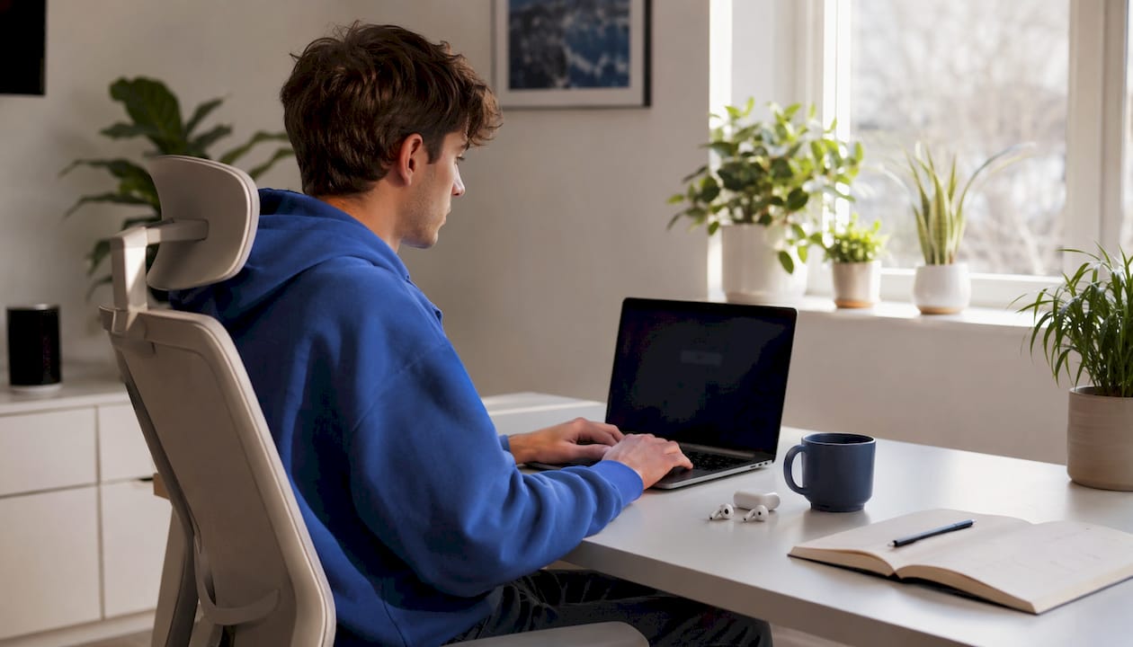 Hands configuring Discord bot notifications on computer