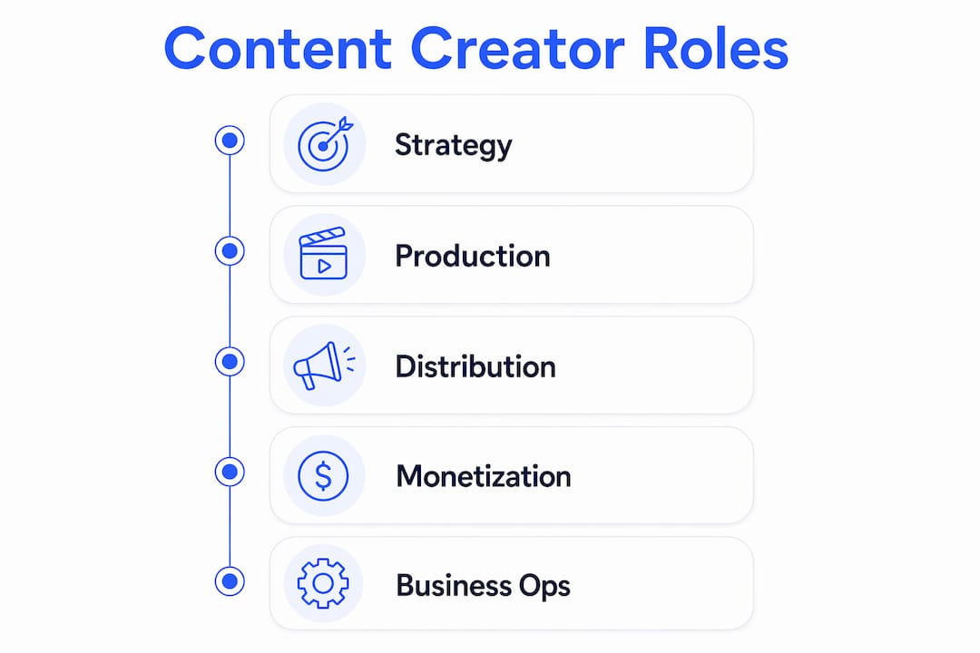 Infographic displaying main content creator roles