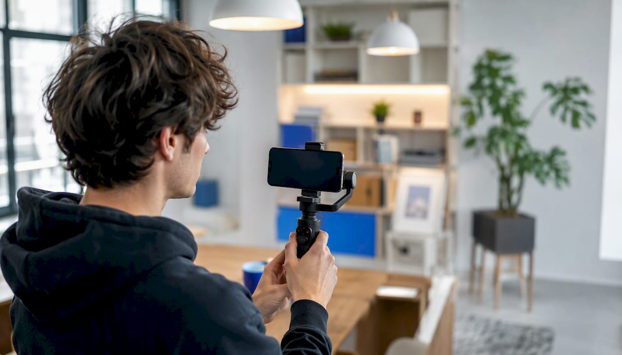 Behind the scenes filming Instagram Reels video