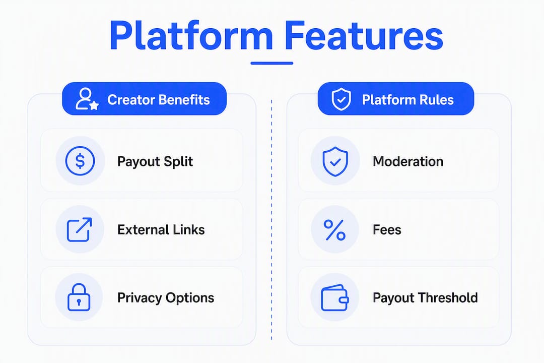 Infographic comparing paid social platform features
