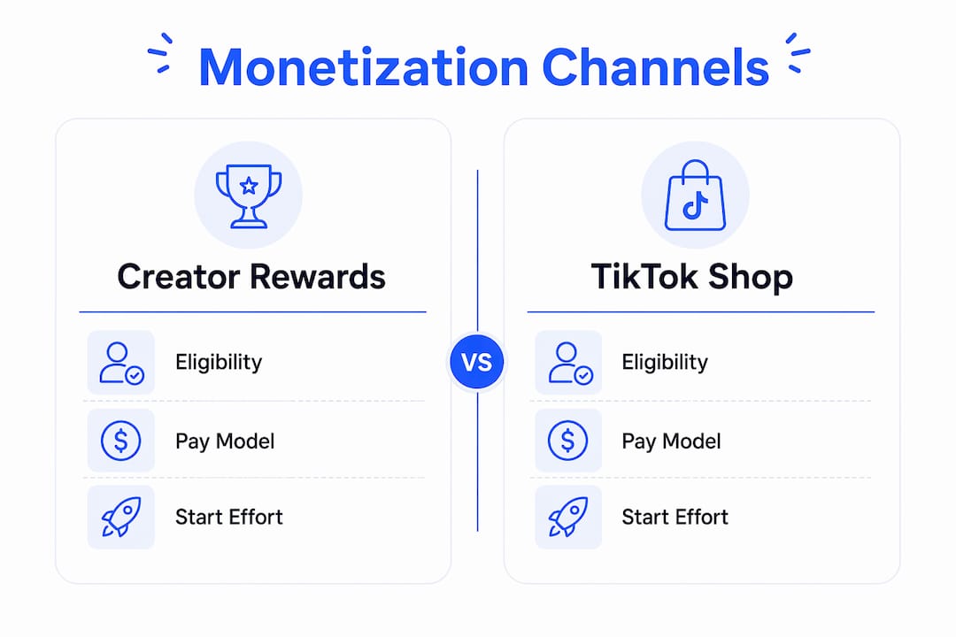 Infographic comparing TikTok monetization channels