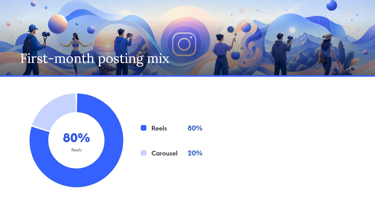 Four-week Instagram posting cadence