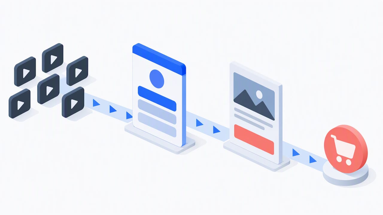 Illustration of a two-step creator conversion funnel