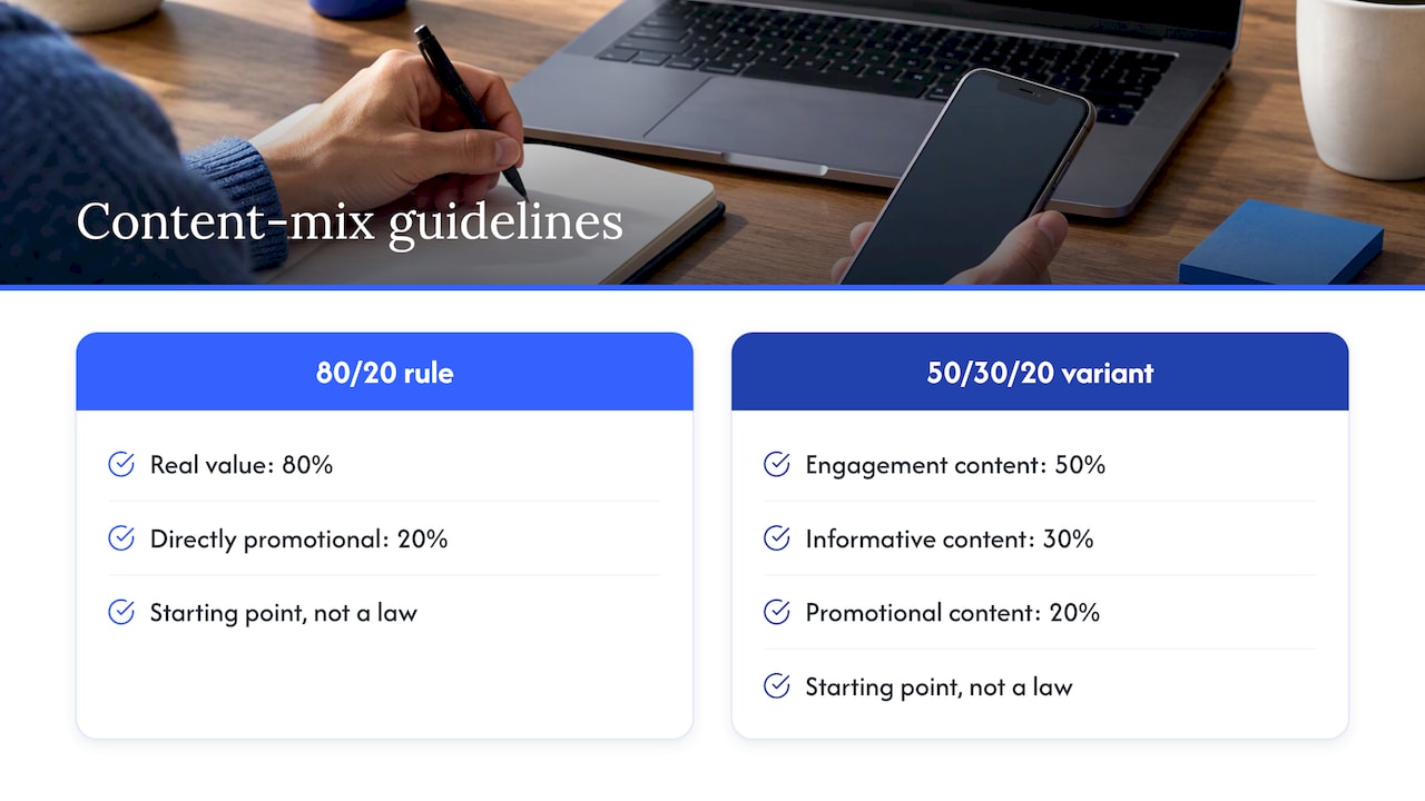 Proportional comparison of two content mixes